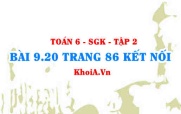 Bài 9.20 trang 86 Toán 6 Tập 2 Kết nối tri thức